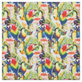 オウムおよびシュロの葉 ファブリック (見本)