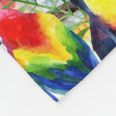 オウムおよびシュロの葉 フリースブランケット (角)