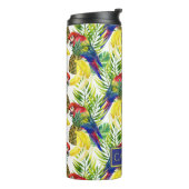オウムおよびトロピカル・フルーツ|はあなたの名前を加えます タンブラー (回転左)