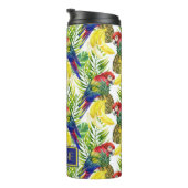 オウムおよびトロピカル・フルーツ|はあなたの名前を加えます タンブラー (回転右)