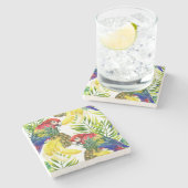 オウムおよびトロピカル・フルーツ ストーンコースター (横)