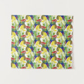 オウムおよびトロピカル・フルーツ タペストリー (正面(横))