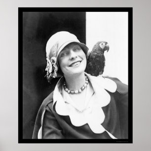 オウムおよび幸せな女性1924年 ポスター