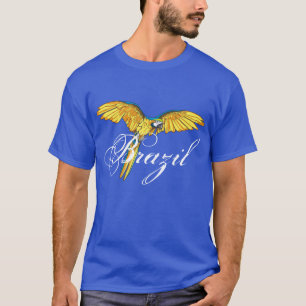 オウムが付いているブラジル Tシャツ