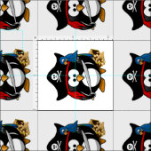 オウムで海賊ペンギン ファブリック (タイル)