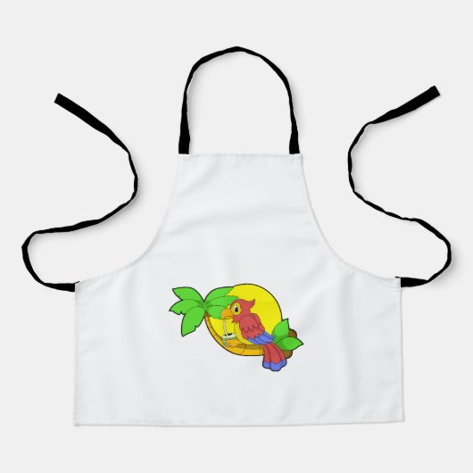 オウムとココナッツ エプロン (正面)
