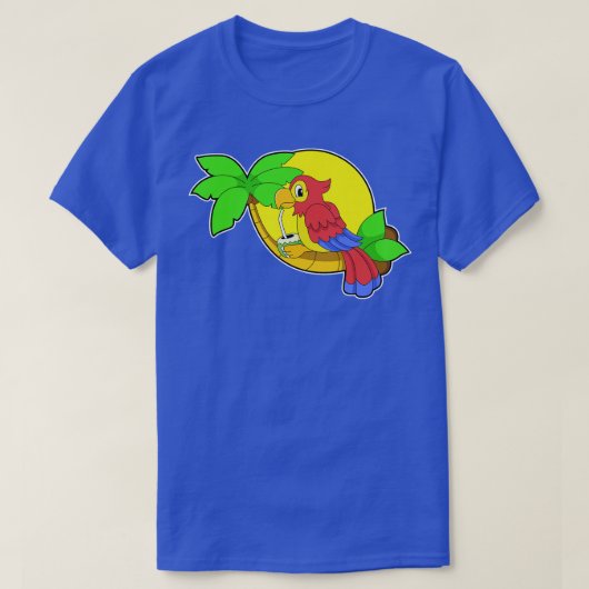 オウムとココナッツ Tシャツ (デザイン正面)