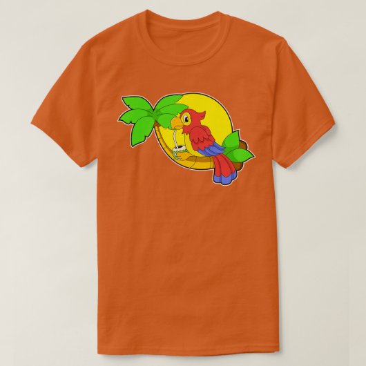 オウムとココナッツ Tシャツ (デザイン正面)