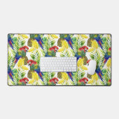 オウムとトロピカルフルーツ デスクマット (キーボード&マウス)