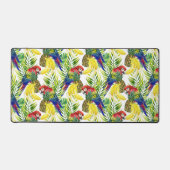 オウムとトロピカルフルーツ デスクマット (正面)