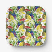 オウムとトロピカルフルーツ ペーパープレート (正面)