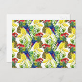 オウムとトロピカルフルーツ ポストカード (正面/裏面)