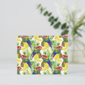 オウムとトロピカルフルーツ ポストカード (スタンド正面)