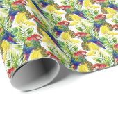 オウムとトロピカルフルーツ ラッピングペーパー (ロールコーナー)