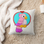 オウムとハート クッション (ブランケット)