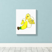 オウムとバナナ キャンバスプリント (インサイチュ (ウッドフロア))