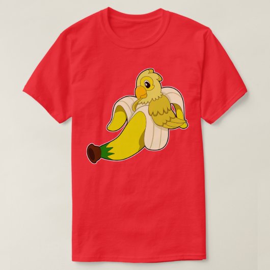 オウムとバナナ Tシャツ (デザイン正面)