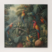 オウムとパイナップルの植物的なシーン ジグソーパズル (縦)