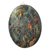 オウムとパイナップルの植物的なシーン ダーツボード (正面右)