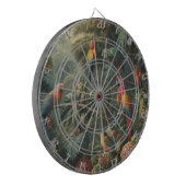 オウムとパイナップルの植物的なシーン ダーツボード (正面左)