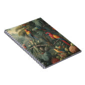 オウムとパイナップルの植物的なシーン ノートブック (右側)