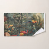 オウムとパイナップルの植物的なシーン バスタオルセット (ハンドタオル)