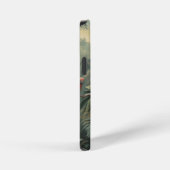 オウムとパイナップルの植物的なシーン iPhoneケース (右側面)