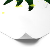 オウムとヤシ葉の水色 ポスター (角)