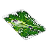 オウムとヤシ葉の水色 マグネット (右側)