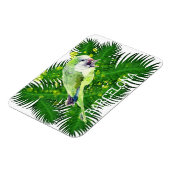 オウムとヤシ葉の水色 マグネット (左側)