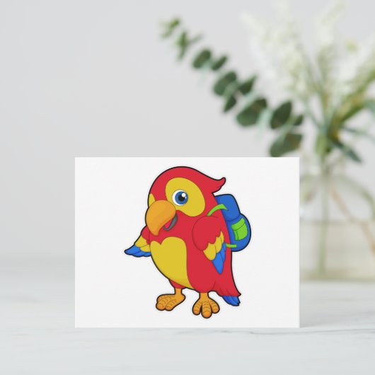 オウムとリュックサック ポストカード (スタンド正面)