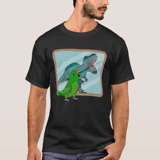 オウムとレックスの反射 I オスのエクレクタス Tシャツ (正面)