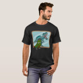 オウムとレックスの反射 I グリーン チーク コヌア Tシャツ (正面フル)
