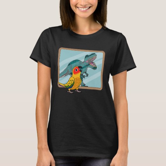 オウムとレックスの反射 I シュンサンウロウ Tシャツ (正面)
