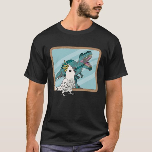 オウムとレックスの反射 I 硫黄鶏頭オウム Tシャツ (正面)