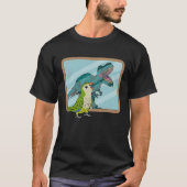 オウムとレックスの反射 I 緑のワカケホンセイインコの鳴き声 Tシャツ (正面)