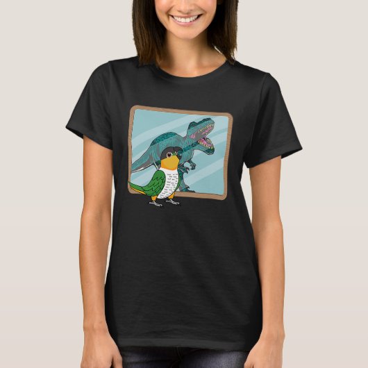オウムとレックスの反射 I 黒頭カイケ Tシャツ (正面)