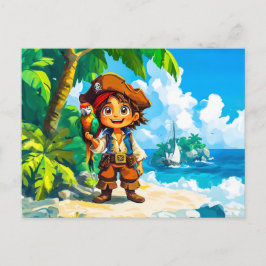 オウムと宝島の冒険家 ポストカード