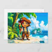 オウムと宝島の冒険家 ポストカード (正面/裏面)