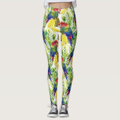 オウムと熱帯の果物 レギンス (正面)