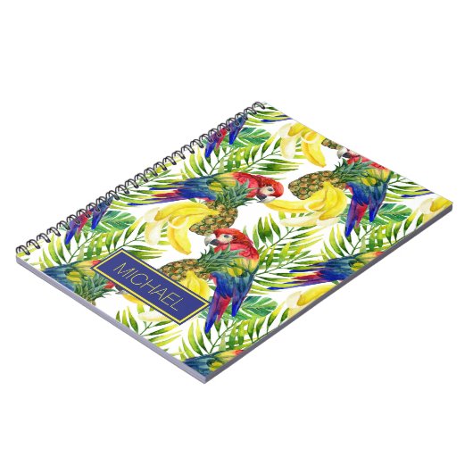 オウムと熱帯の果物|名前の追加 ノートブック (左側)