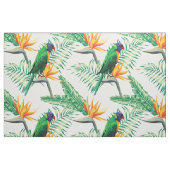 オウムと花 ファブリック (ファットクウォーター)