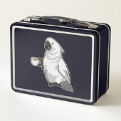 オウムにコーヒーを入れる メタルランチボックス (裏面)