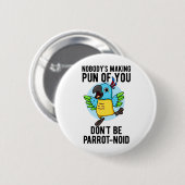 オウムに似た鳥のおもしろいオウム 缶バッジ (正面&裏面)