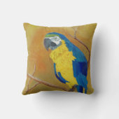 オウムのアメリカ人のMoJoの青い枕 クッション (裏面)