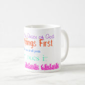 オウムのアルコール中毒者更生会のスローガンのマグ コーヒーマグカップ (正面右)