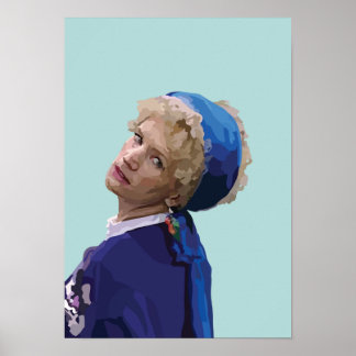 オウムのイヤリングを着た少女 ポスター