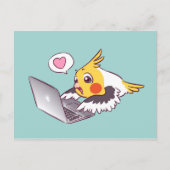 オウムのオウムかわいいスケッチマクブックのバードオウム ポストカード (正面)