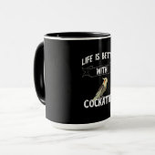 オウムのオウムの飼い主との生活の方が良い マグカップ (正面左)