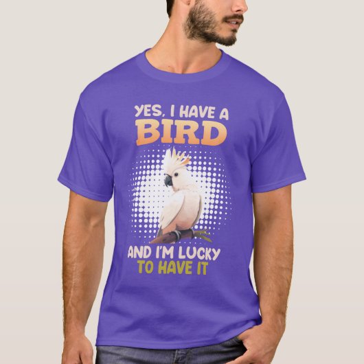 オウムのオカメインコの飼い主さんあるある 楽しい Tシャツ (正面)